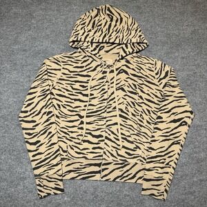 Nili Lotan Animal Print Tiger Stripe Sweatshirt Hoodie Sz Med Womens Jacket Zip